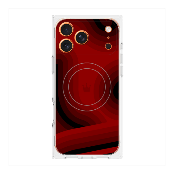 プレミアムスクエアケース with MagSafe［ CASEPLAY Winding Pattern - Red ］