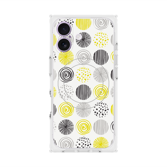 プレミアムスクエアケース with MagSafe［ Nordic Circle - Yellow ］