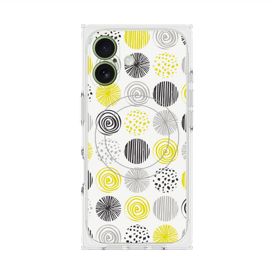 プレミアムスクエアケース with MagSafe［ Nordic Circle - Yellow ］