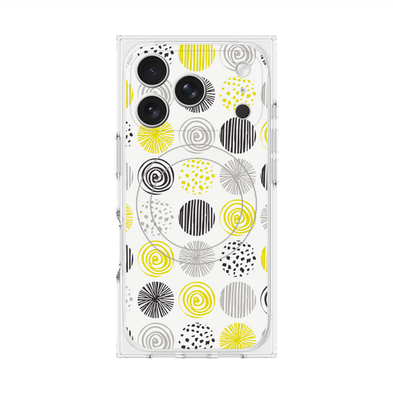 プレミアムスクエアケース with MagSafe［ Nordic Circle - Yellow ］