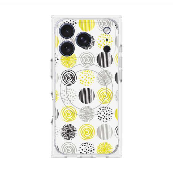 プレミアムスクエアケース with MagSafe［ Nordic Circle - Yellow ］
