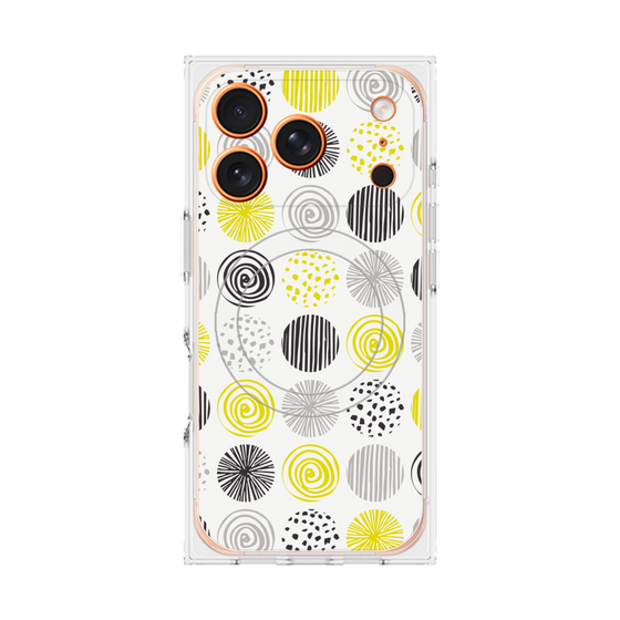 プレミアムスクエアケース with MagSafe［ Nordic Circle - Yellow ］