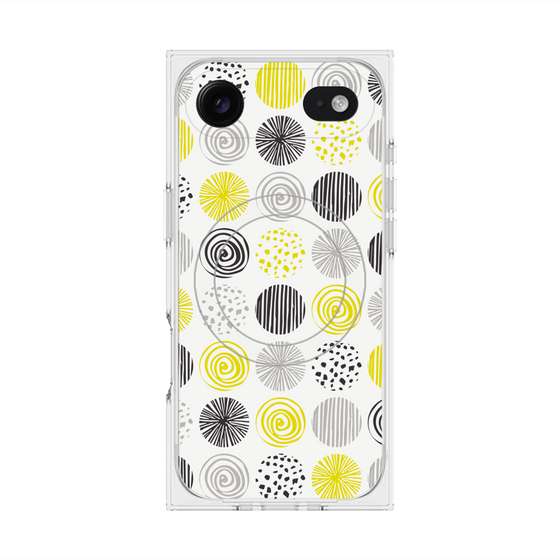 プレミアムスクエアケース with MagSafe［ Nordic Circle - Yellow ］