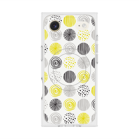 プレミアムスクエアケース with MagSafe［ Nordic Circle - Yellow ］