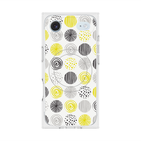 プレミアムスクエアケース with MagSafe［ Nordic Circle - Yellow ］
