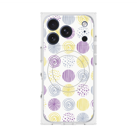 プレミアムスクエアケース with MagSafe［ Nordic Circle - Purple ］