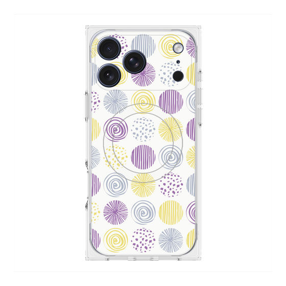 プレミアムスクエアケース with MagSafe［ Nordic Circle - Purple ］
