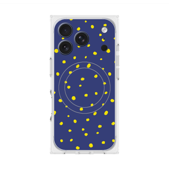 プレミアムスクエアケース with MagSafe［ Drawing Dot - Navy ］