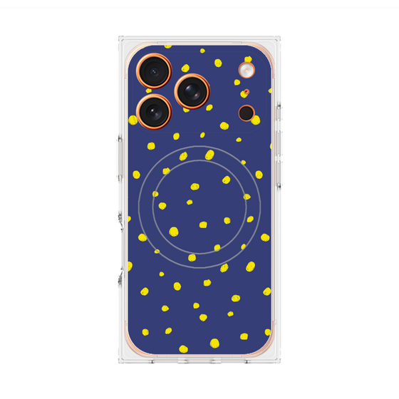 プレミアムスクエアケース with MagSafe［ Drawing Dot - Navy ］
