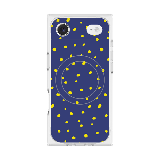 プレミアムスクエアケース with MagSafe［ Drawing Dot - Navy ］