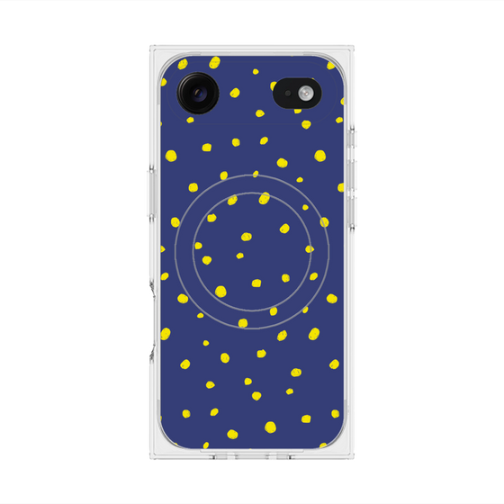 プレミアムスクエアケース with MagSafe［ Drawing Dot - Navy ］