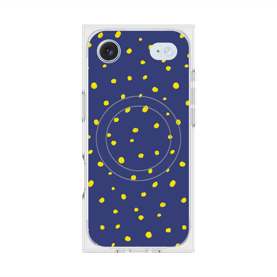 プレミアムスクエアケース with MagSafe［ Drawing Dot - Navy ］