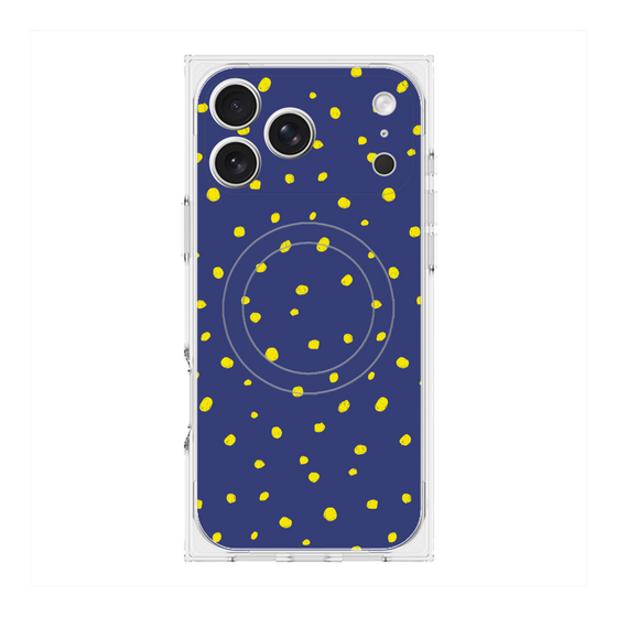プレミアムスクエアケース with MagSafe［ Drawing Dot - Navy ］