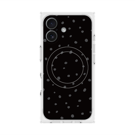 プレミアムスクエアケース with MagSafe［ Drawing Dot - Black ］