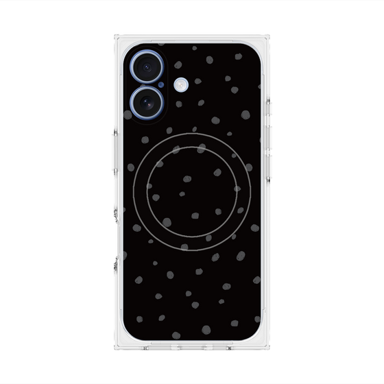 プレミアムスクエアケース with MagSafe［ Drawing Dot - Black ］