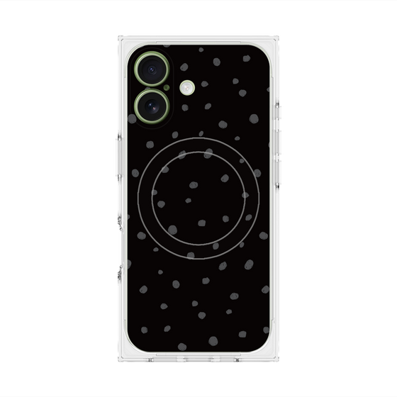 プレミアムスクエアケース with MagSafe［ Drawing Dot - Black ］