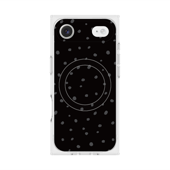 プレミアムスクエアケース with MagSafe［ Drawing Dot - Black ］