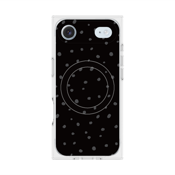 プレミアムスクエアケース with MagSafe［ Drawing Dot - Black ］