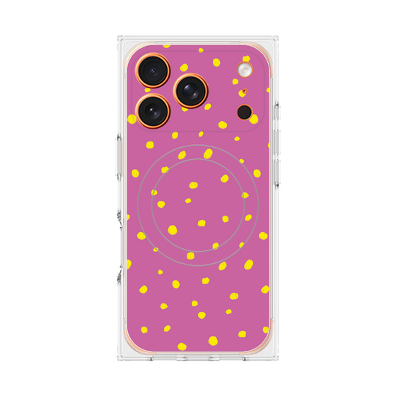 プレミアムスクエアケース with MagSafe［ Drawing Dot - Pink ］