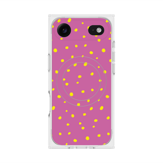 プレミアムスクエアケース with MagSafe［ Drawing Dot - Pink ］