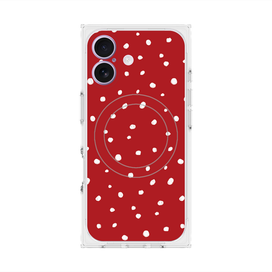 プレミアムスクエアケース with MagSafe［ Drawing Dot - Red ］