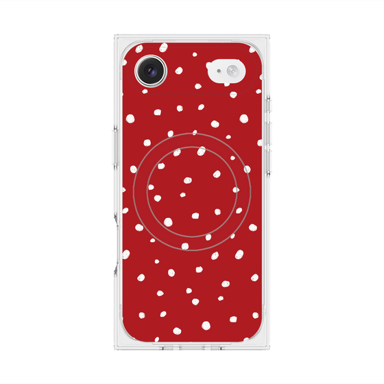 プレミアムスクエアケース with MagSafe［ Drawing Dot - Red ］