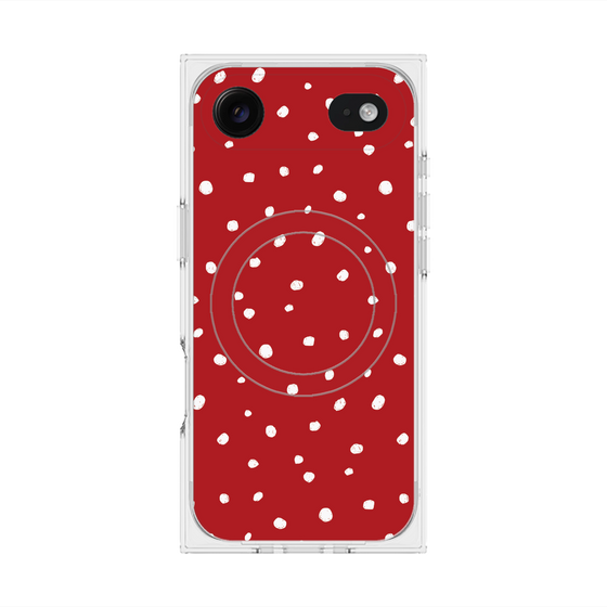 プレミアムスクエアケース with MagSafe［ Drawing Dot - Red ］