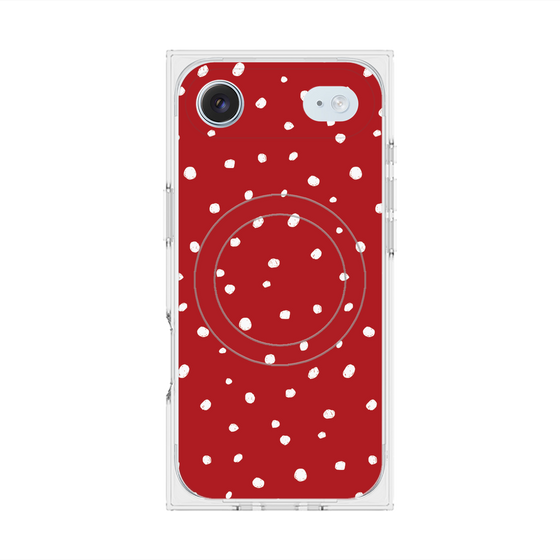 プレミアムスクエアケース with MagSafe［ Drawing Dot - Red ］