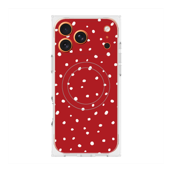 プレミアムスクエアケース with MagSafe［ Drawing Dot - Red ］