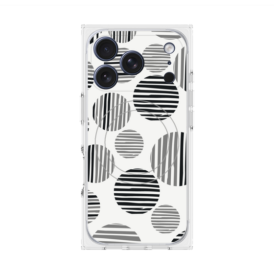 プレミアムスクエアケース with MagSafe［ Nordic Dot - Black ］