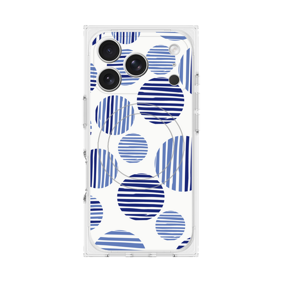 プレミアムスクエアケース with MagSafe［ Nordic Dot - Blue ］