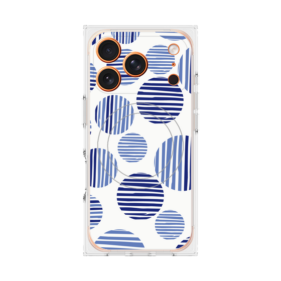 プレミアムスクエアケース with MagSafe［ Nordic Dot - Blue ］