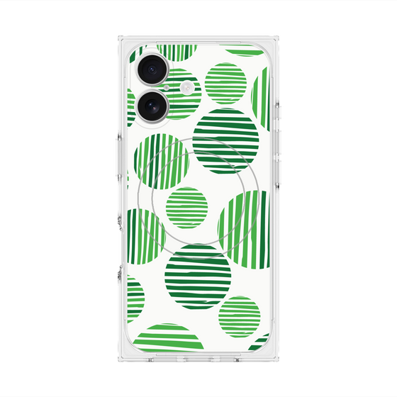 プレミアムスクエアケース with MagSafe［ Nordic Dot - Green ］