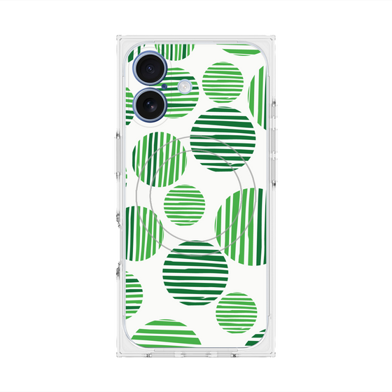 プレミアムスクエアケース with MagSafe［ Nordic Dot - Green ］