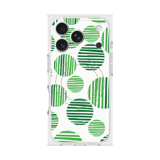 プレミアムスクエアケース with MagSafe［ Nordic Dot - Green ］