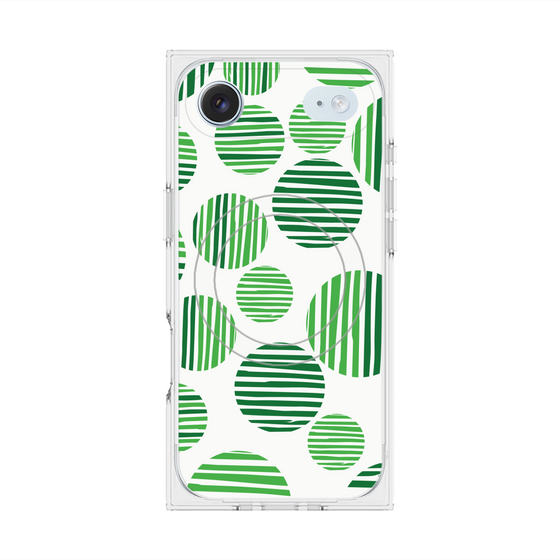プレミアムスクエアケース with MagSafe［ Nordic Dot - Green ］