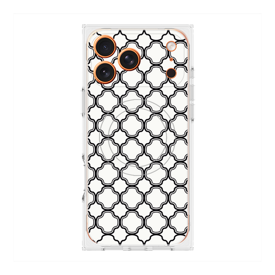 プレミアムスクエアケース with MagSafe［ Moroccan3 - Black ］