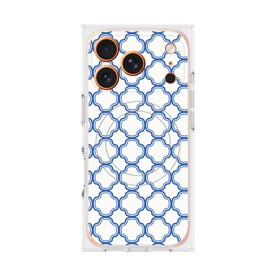 プレミアムスクエアケース with MagSafe［ Moroccan3 - Blue ］