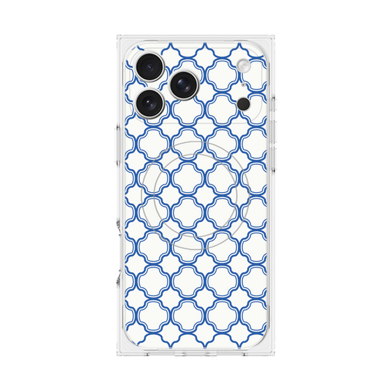 プレミアムスクエアケース with MagSafe［ Moroccan3 - Blue ］