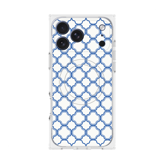 プレミアムスクエアケース with MagSafe［ Moroccan3 - Blue ］
