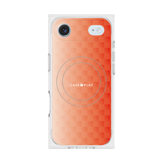 プレミアムスクエアケース with MagSafe［ CASEPLAY Check - Orange ］