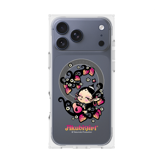 プレミアムスクエアケース with MagSafe［ アクビガール - ストロベリー ］