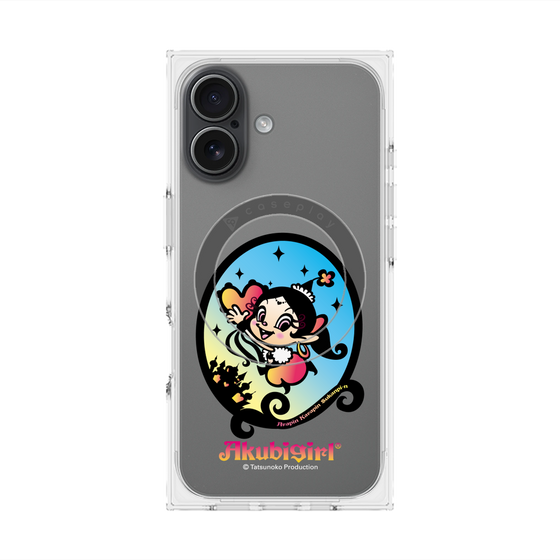 プレミアムスクエアケース with MagSafe［ アクビガール - オーバル ］