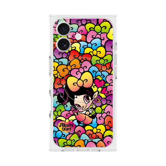 プレミアムスクエアケース with MagSafe［ アクビガール - リボン ］