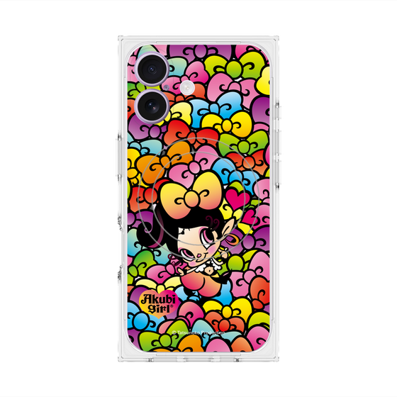 プレミアムスクエアケース with MagSafe［ アクビガール - リボン ］