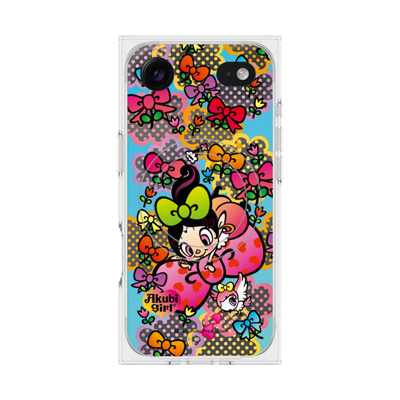 プレミアムスクエアケース with MagSafe［ アクビガール - フラワーリボン ］