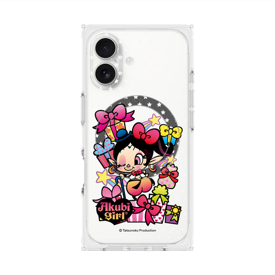 プレミアムスクエアケース with MagSafe［ アクビガール - プレゼントリボン ］