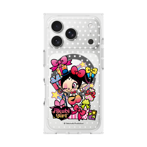 プレミアムスクエアケース with MagSafe［ アクビガール - プレゼントリボン ］