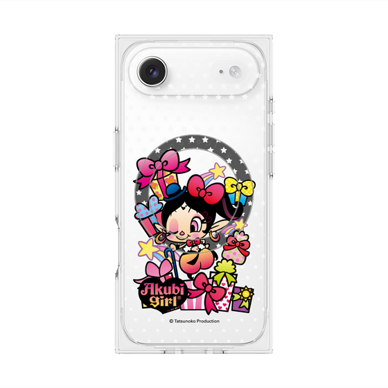 プレミアムスクエアケース with MagSafe［ アクビガール - プレゼントリボン ］