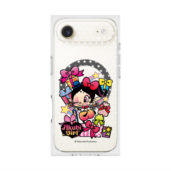 プレミアムスクエアケース with MagSafe［ アクビガール - プレゼントリボン ］